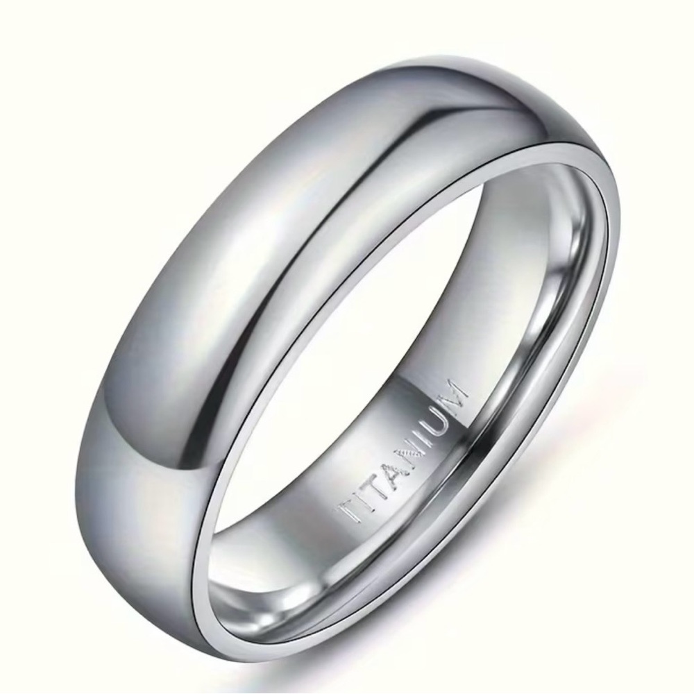 Men’s Luxury Collection Titanium Steel Silver 6mm Polished Band Size 9